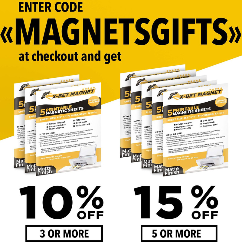 Printable Magnetic Sheets 5 Pcs Matte (8.5"X11"/22X28Cm) – Inkjet-Optimized Flex gallery