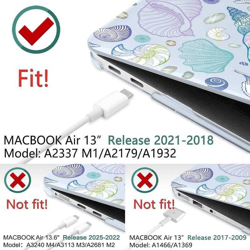 Hard Shell Cover for MacBook Air 13 Inch 2021-2018, A2337 M1 A2179 A1932 Case gallery