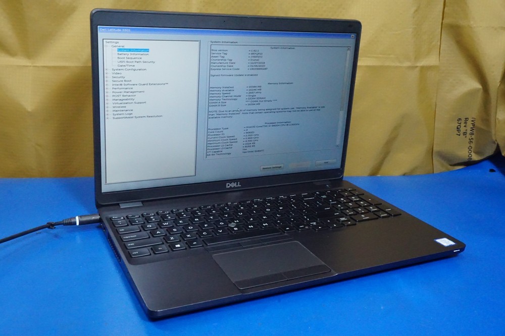 Dell Latitude 5501 Intel Core i5-9400H @2.50GHz 16GB RAM No SSD