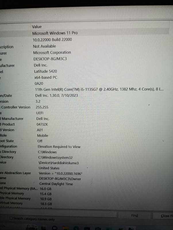 8112 Latitude 5420(no charger).i5 11th gen(4cores).16GB.512GB NVMe.14".Backlit. gallery