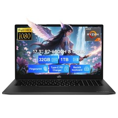 17.3 FHD Gaming Laptop 8 Cores AMD Ryzen 7 6800H 32GB RAM 1TB SSD Radeon 680M