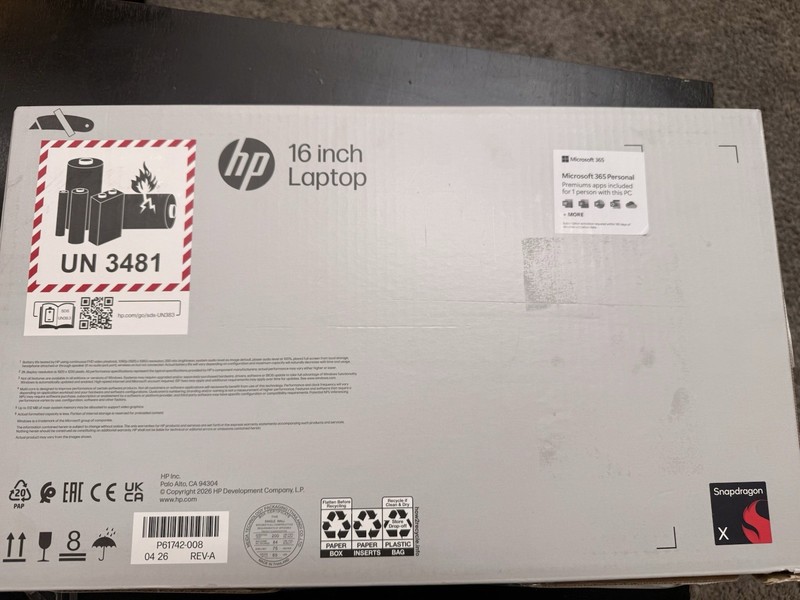 HP OmniBook 3 Laptop AI 16" Snapdragon X 16GB 512GB SSD Win11 Home Gray gallery