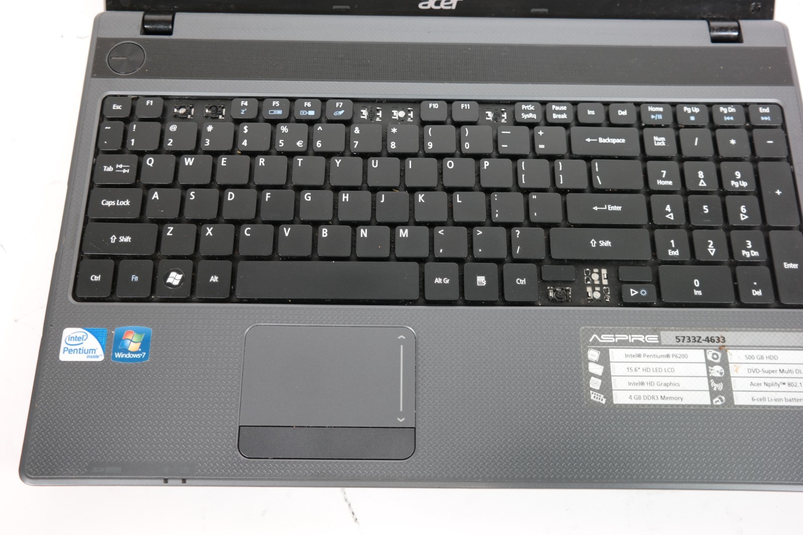 Acer Aspire 5733Z-4633 15.6" Intel Pentium P6200– 4GB RAM – 500GB HDD – No Power gallery