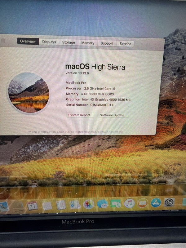Apple Macbook Pro 13" Mid 2012 Laptop i5-3210M 4gb Ram 500gb SSD Mac OS High Sie gallery