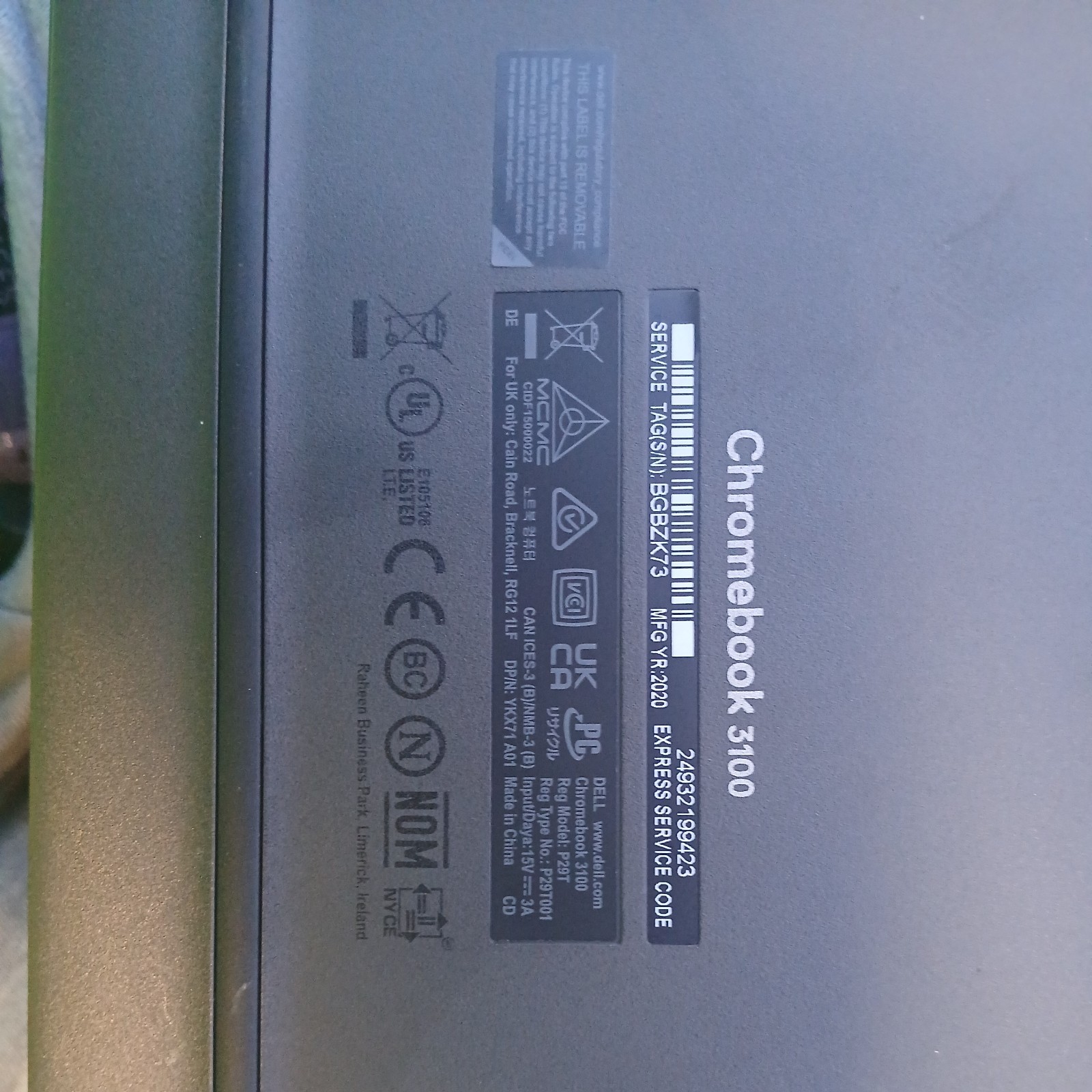 Dell 3100 ChromeBook Laptop / 4GB DDR4 / 16GB SSD / USB C / TESTED WORKING READY gallery