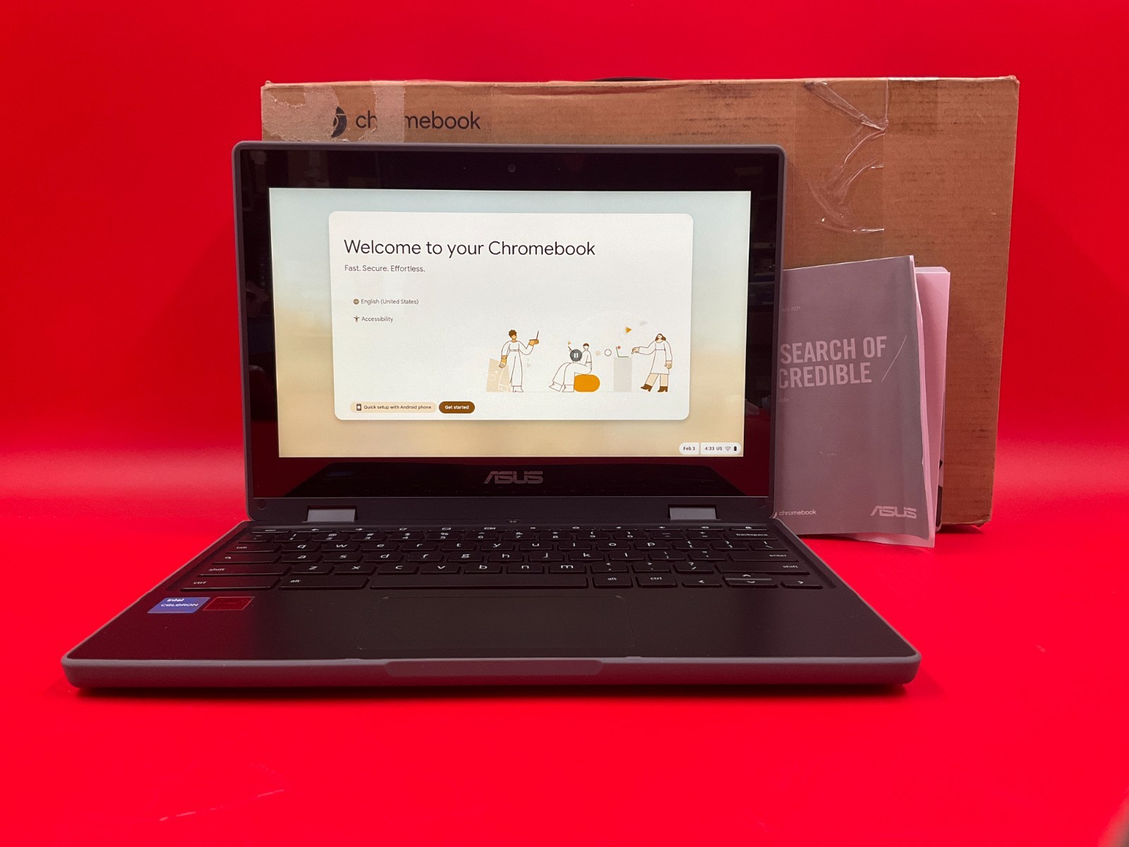 Asus Chromebook CR1 N5100 8GB 64GB BT WiFi6 11.6T CR1100FKA-YZ184T✨NEW OPEN BOX✨ gallery