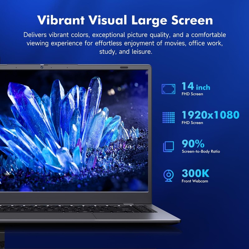 2026 Laptop Computer, Pentium Gold 6500Y (Beat Celeron, Up to 3.4GHz), 8GB RA... gallery