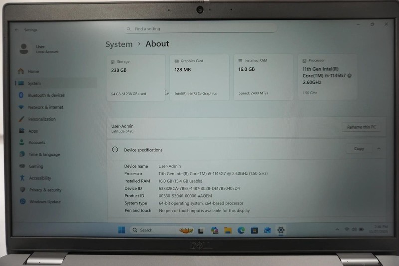 Dell Latitude 5420 14" Intel Core i5-1145G7 2.60GHz 16GB 256G Laptop gallery