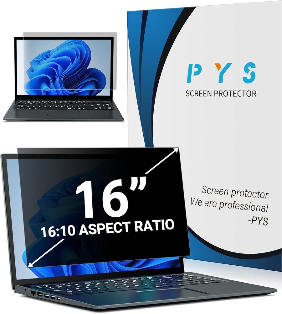 Laptop Privacy Screen 16 Inch - Removable Shield for 16:10 Widescreen Displa