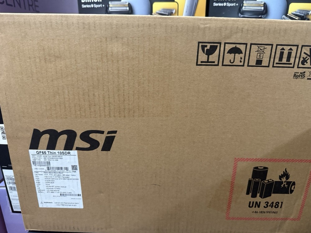 MSI GF65 THIN 10SDR-458 15.6” i7-10750H 8GB 512GB SSD GTX1660ti 6GB