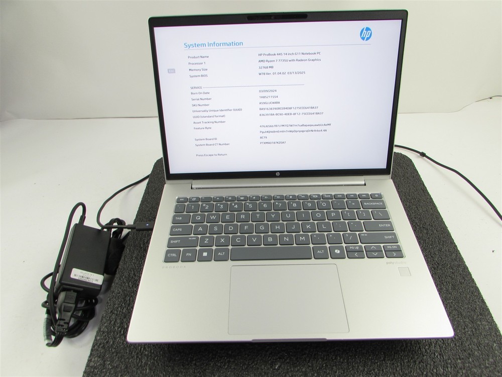 HP PROBOOK 445 (G11) AMD RYZEN 7 7735U 512GB SSD 32GB RAM AMD GPU WIN 11 PRO