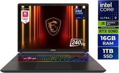 MSI Vector LCD 16 in QHD+ GeForce RTX 5080 GPU Core Ultra 9 275HX 16GB RAM 1TB