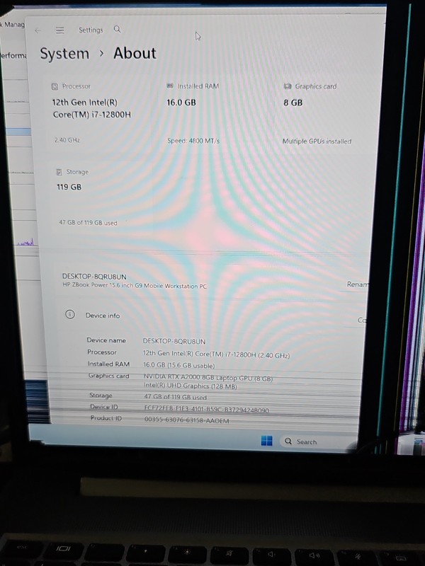 HP Zbook Power G9 i7-12800H@2.4GHz NO RAM 128 GB SSD RTX A2000 8GB - READ! gallery