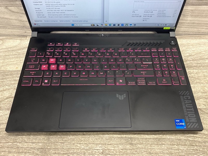 ASUS TUF Gaming F16 FX607VU-DS73 i7 RTX 4050 Laptop (A1D032607) gallery
