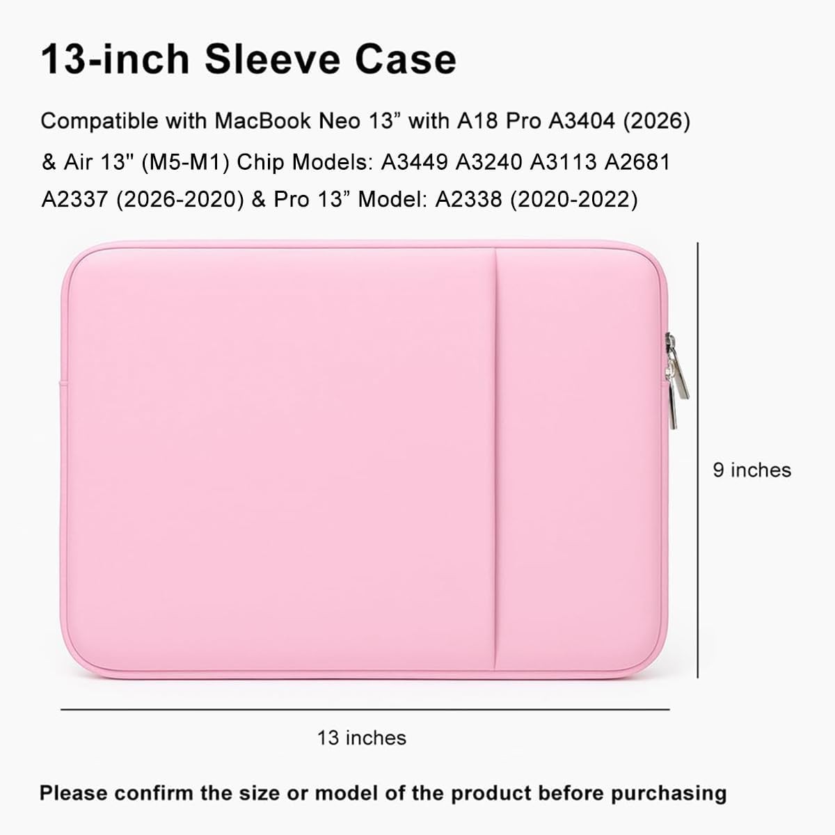 Bright Pink Laptop Sleeve for MacBook Air/Pro/Neo 13" A18/M5/M4/M3/M2/M1 2020-20 gallery