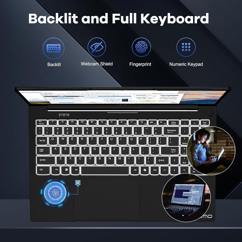 NIMO 15.6 FHD-Laptop 8 cores Intel i5-12450H 16GB RAM 1TB SSD 100W WiFi6 4.4GHz gallery