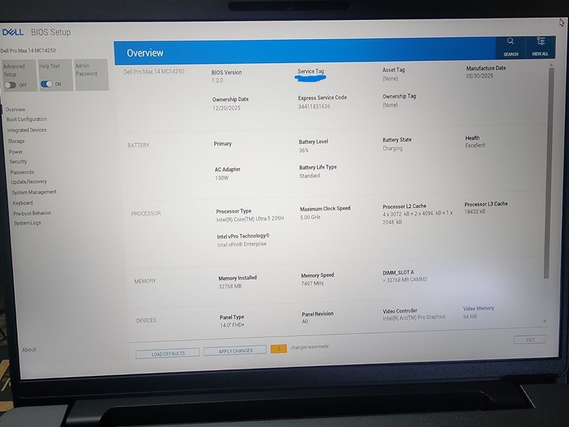Dell Pro Max 14 2025 Core Ultra 5 32GB 512GB Arc Pro 140T Warranty 2028 gallery