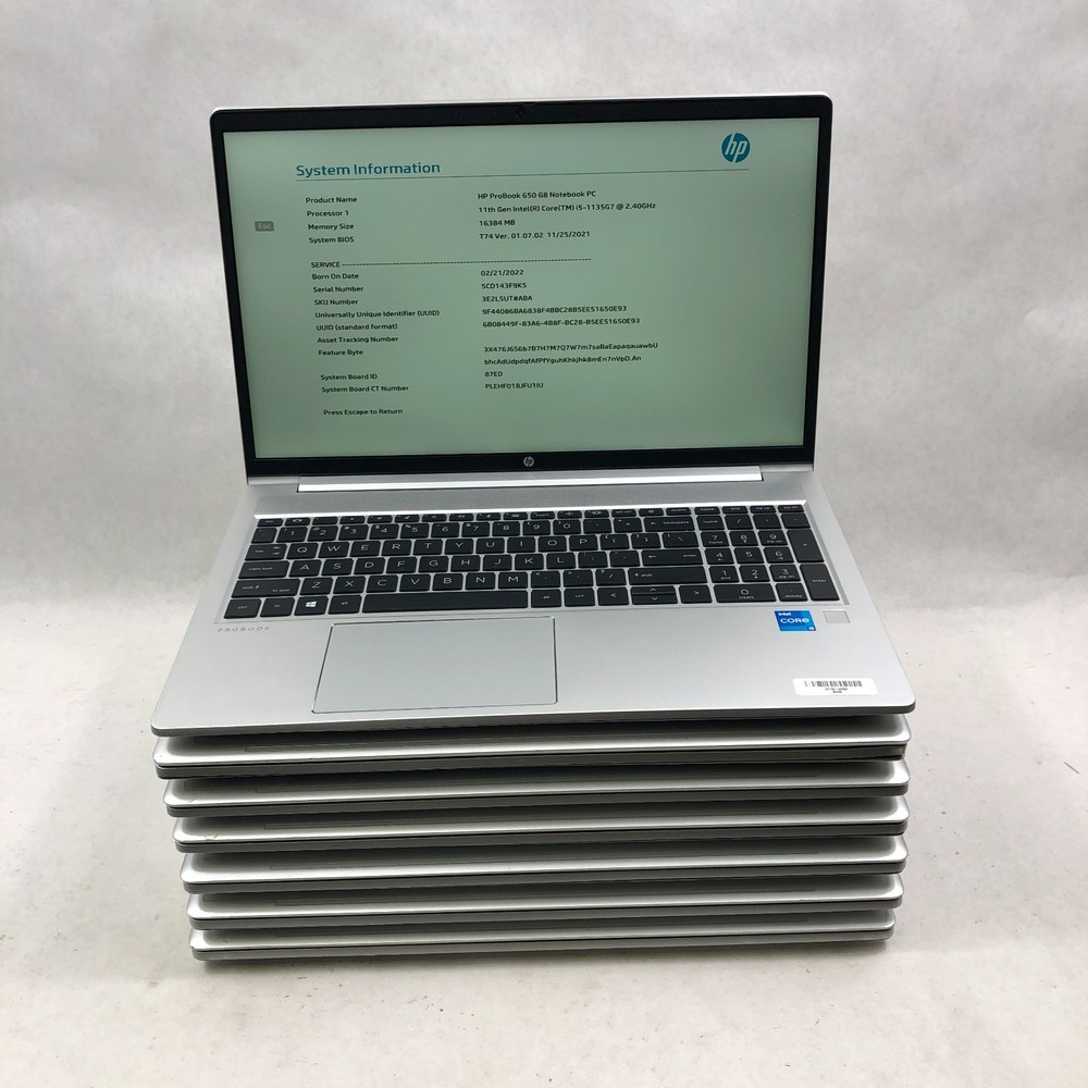 Lot of 7 HP ProBook 650 G8 15" Core i5-1135G7 2.4GHz 16GB RAM NO SSD *READ*