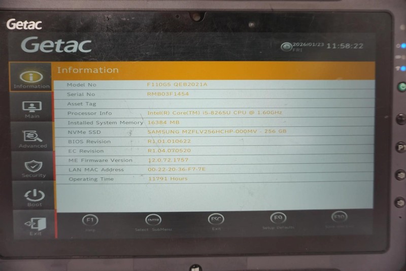 Getac F110 G5 11.6" FHD Touch Core i5-8265U 1.60GHz 16GB 256GB SSD Tablet gallery