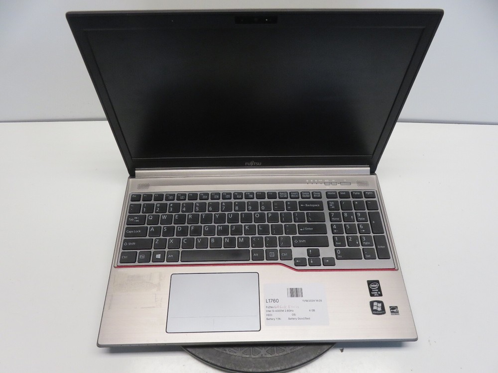 Fujitsu LifeBook E754 Intel Core i5-4300M 2.6GHz 4 GB NO HDD No Batt