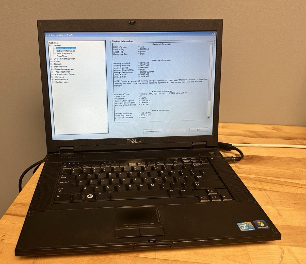 DELL Latitude E5500 Intel Core2Duo 3GB / 160GB *NO OS* - BOOTS TO BIOS! Laptop gallery