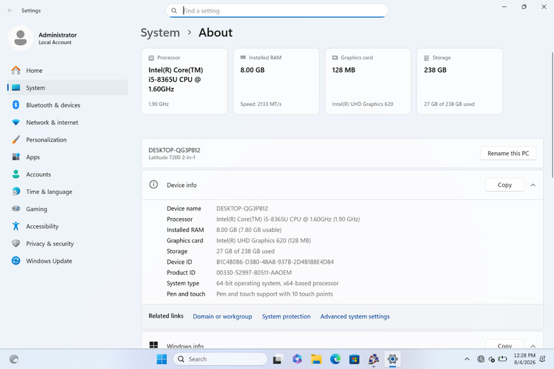 Dell Latitude 7200 2-in-1 | i5-8365U | 8GB | 256GB NVMe | Win 11 Pro | Used gallery