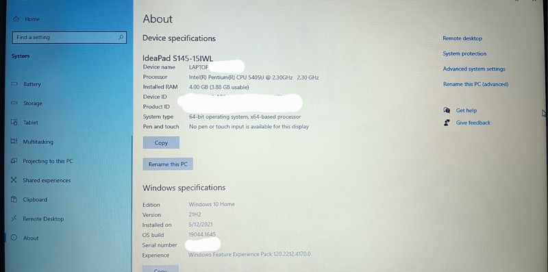 Lenovo IdeaPad S145 15.6 Inch LAPTOP Intel Pentium 5405U 500 GB HDD 4 GB RAM gallery