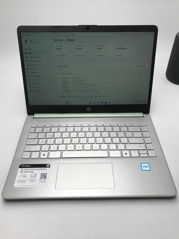 HP 14-dq6013dx 14" Intel N150 4GB DDR4 128GB UFS W11H Laptop, Willow Green(L-17) gallery