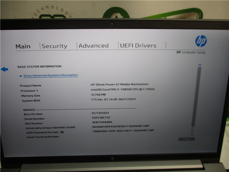 HP ZBook G7 Laptop i7-10850H 2.7GHz 32GB RAM 512GB SSD Windows 11 Pro COA gallery
