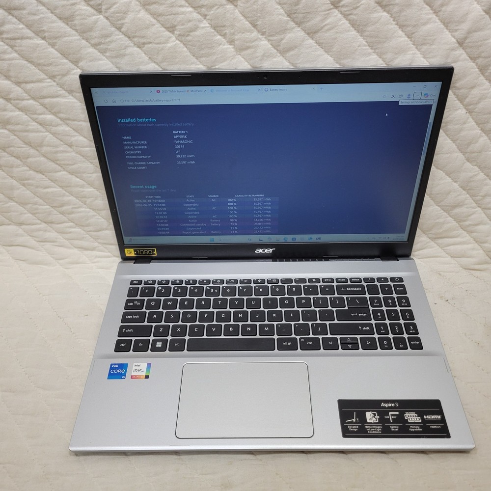 Acer Aspire 3 A315-59 Win 11 Core i5-1235U 1.3GHz 8GB RAM 256GB SSD 15.6"