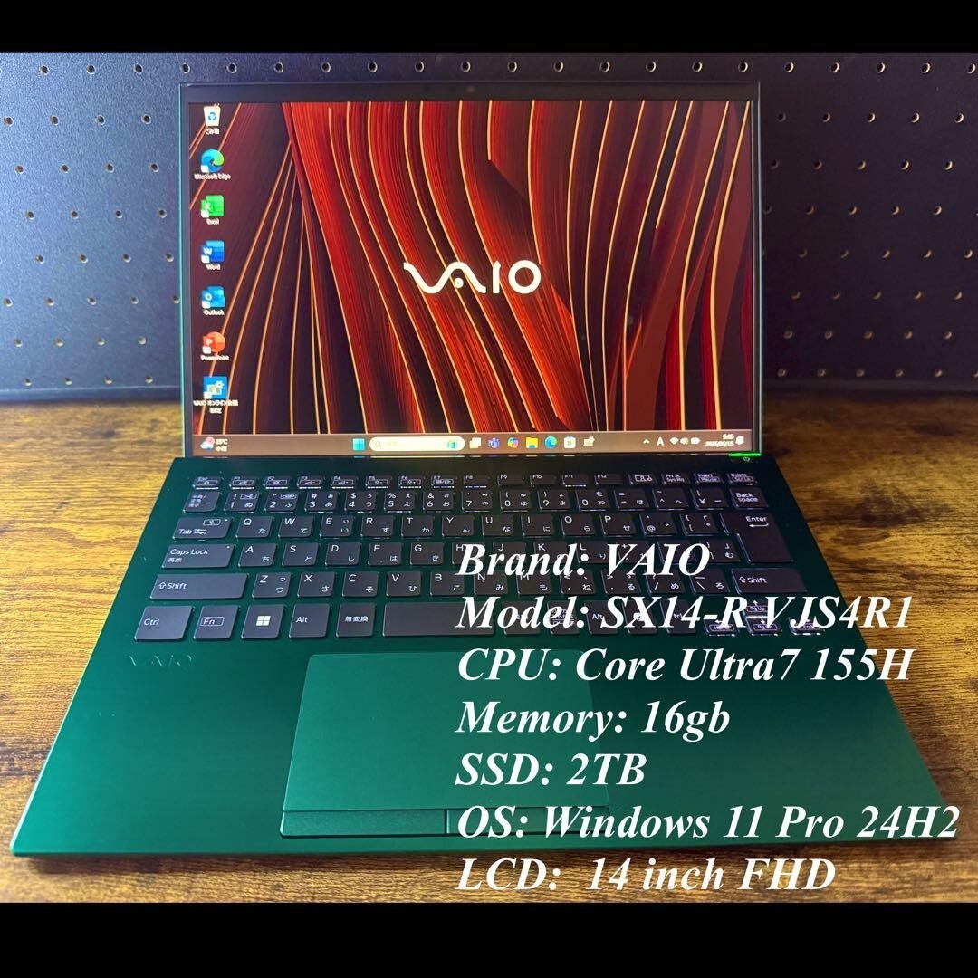 VAIO SX-14R Ultra7 16g 2TB Deep Emerald Core Ultra7 155H Notebook PC d731 gallery