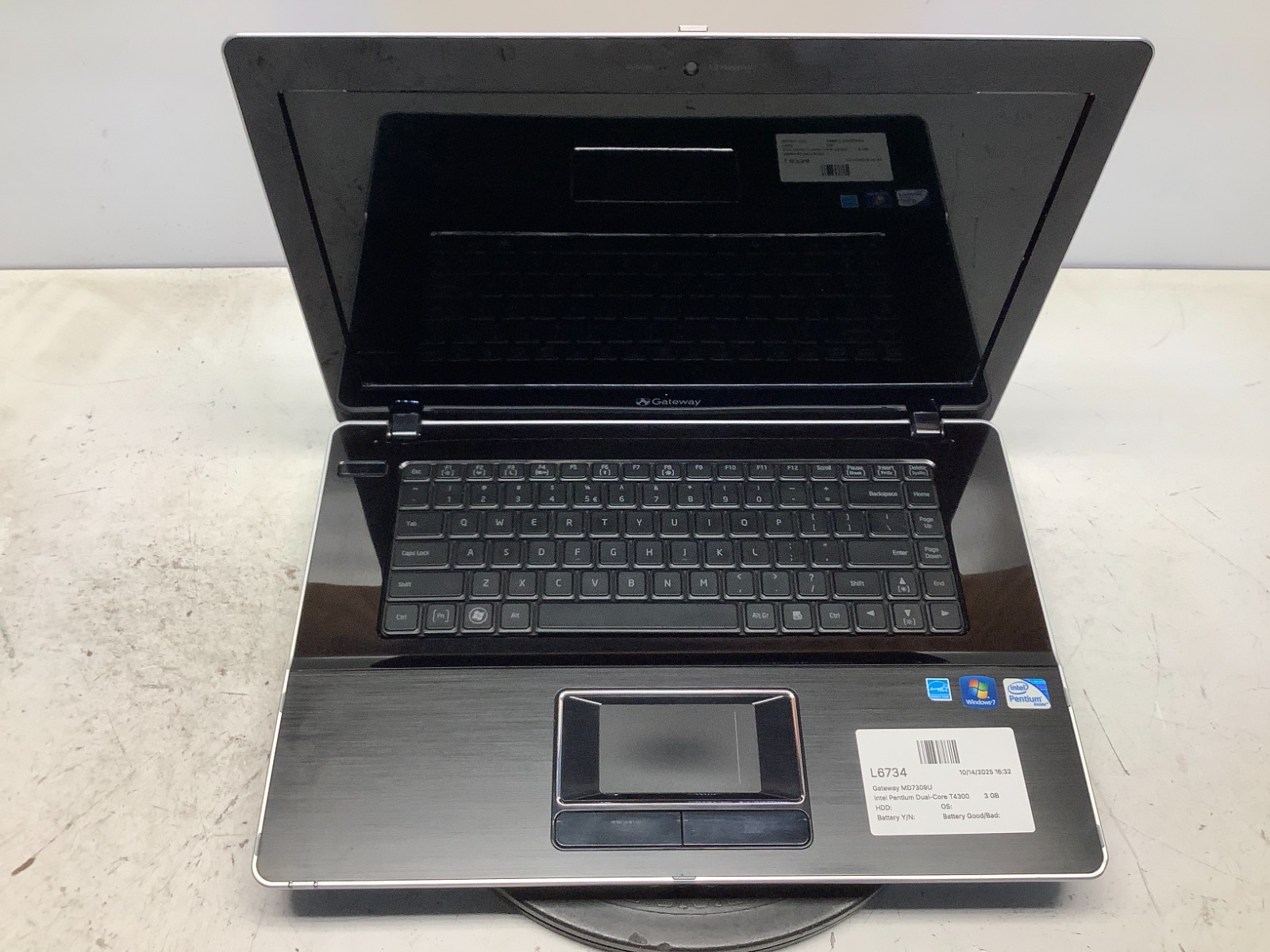 Gateway MD7309U Intel Pentium Dual-Core T4300 2100MHz 3 GB NO HDD gallery
