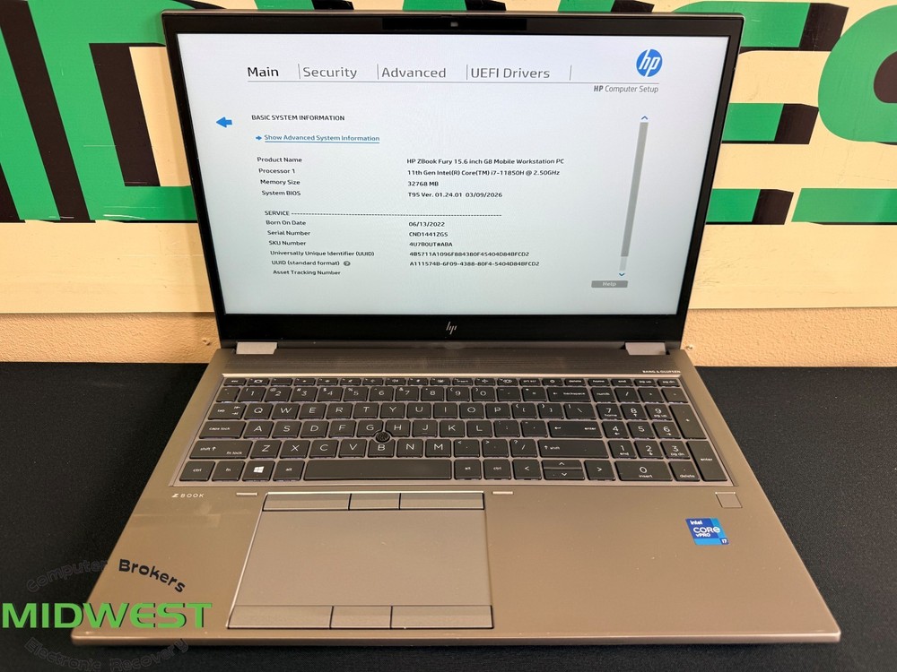 HP ZBook Fury 440 G8 i7-1185OH 2.5GHz 32GB 512GB SSD