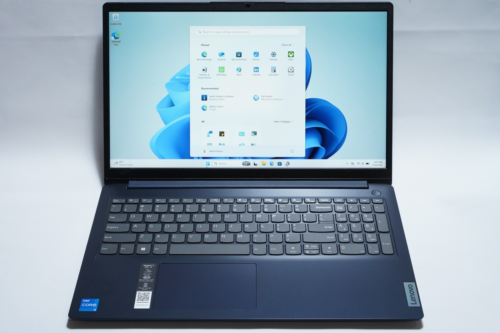 Lenovo IdeaPad 1i 15.6" FHD Touch Laptop i5-1235U 16GB 512GB SSD Abyss Blue gallery
