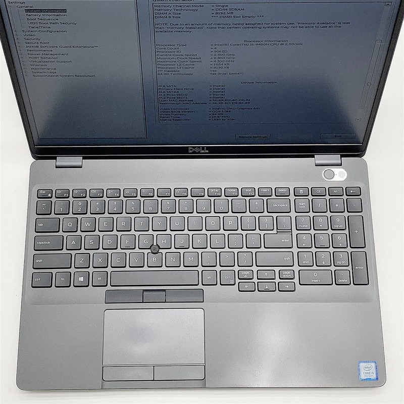 Dell Latitude 5501 Laptop Intel Core i5 9400H 2.50GHZ 15.6" FHD 8GB RAM NO HDD gallery