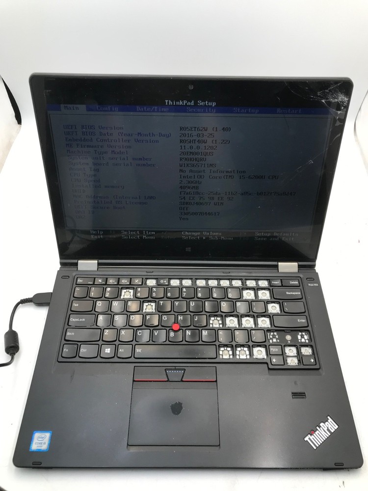 Lenovo ThinkPad Yoga 460 Intel i5-6200U 14" - BOOTS/BAD DISPLAY/MISSING KEYS-MZ