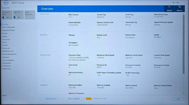 Dell Vostro 5301 Core i5-1135G7 CPU 8GB RAM 256GB SSD Win 11 Pro w/AC Adapter gallery