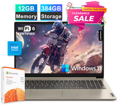 2026 Lenovo IdeaPad Laptop 15.6″ 1-Yr MS 365 Intel Dual-Core 12GB RAM 384GB SSD
