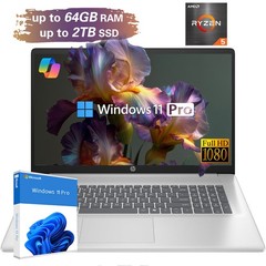 HP 17.3″ HD Touchscreen Laptop AMD Ryzen 5 7430U Notebook 16GB RAM 2TB Win11Pro