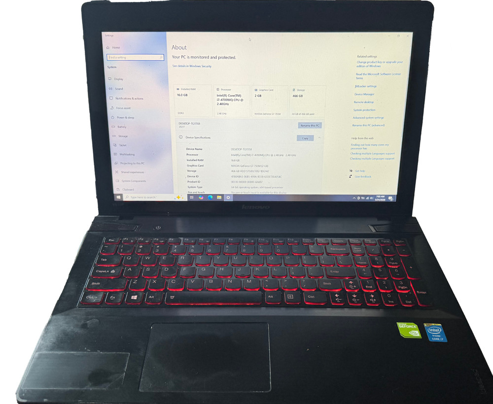 Lenovo Ideapad Y510p 15.6" Laptop 256Gb SSD 16Gb RAM Nvidia Graphics