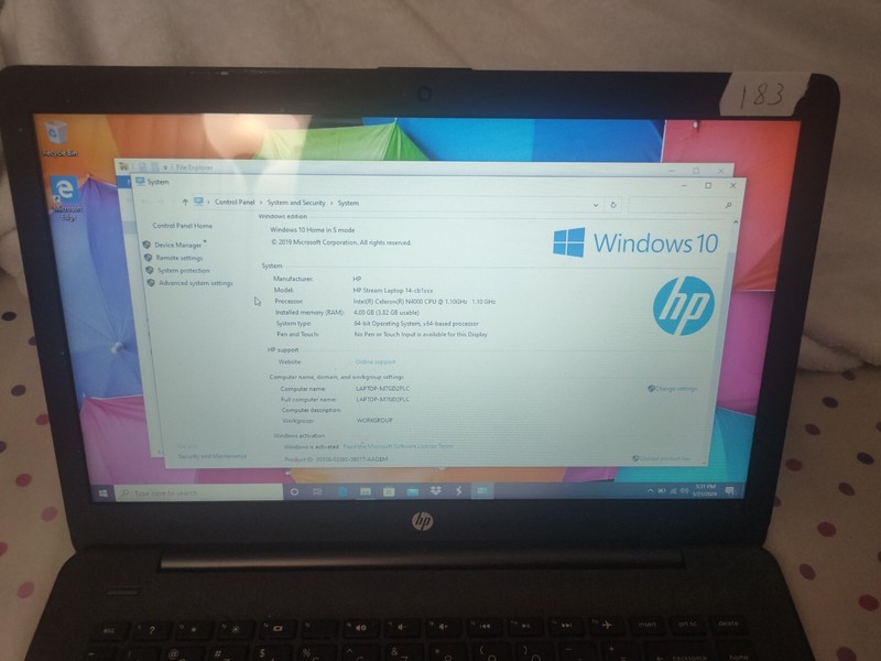 HP STREAM 14-cb164wm 14" Celeron N4000 1.1ghz 4GB Ram 32GB SSD WINDOWS laptop gallery