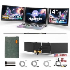 Triple Laptop Screen Extender 14-inch, 2026 Upgraded Ultra-Slim Triple Screen