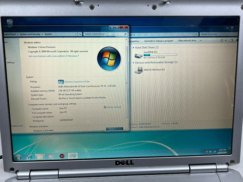 Dell Inspiron 1521 15.6" AMD Athlon 64 x2 Dual Core 2.5GB 80GB HDD Laptop *READ* gallery