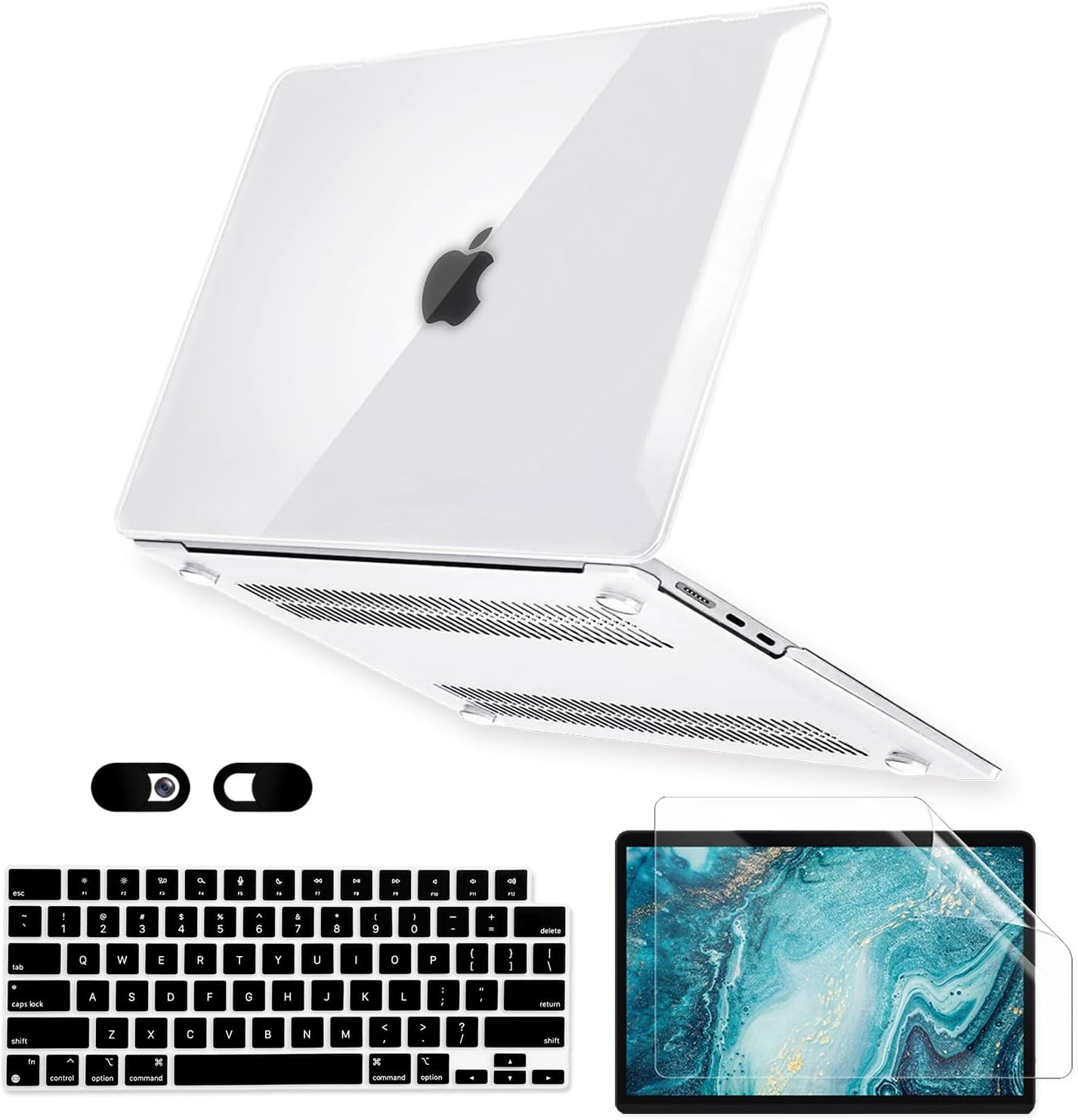 Screen Protector for MacBook Pro 16-inch - Crystal Clear, 5 in 1 Plastic Hard Sh gallery