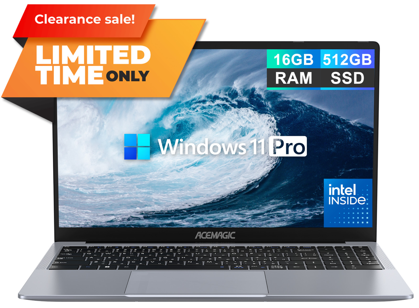 ACEMAGIC 15.6" Laptop Computer 16GB RAM 512GB SSD, Ιntel N150, Win 11 Pro gallery