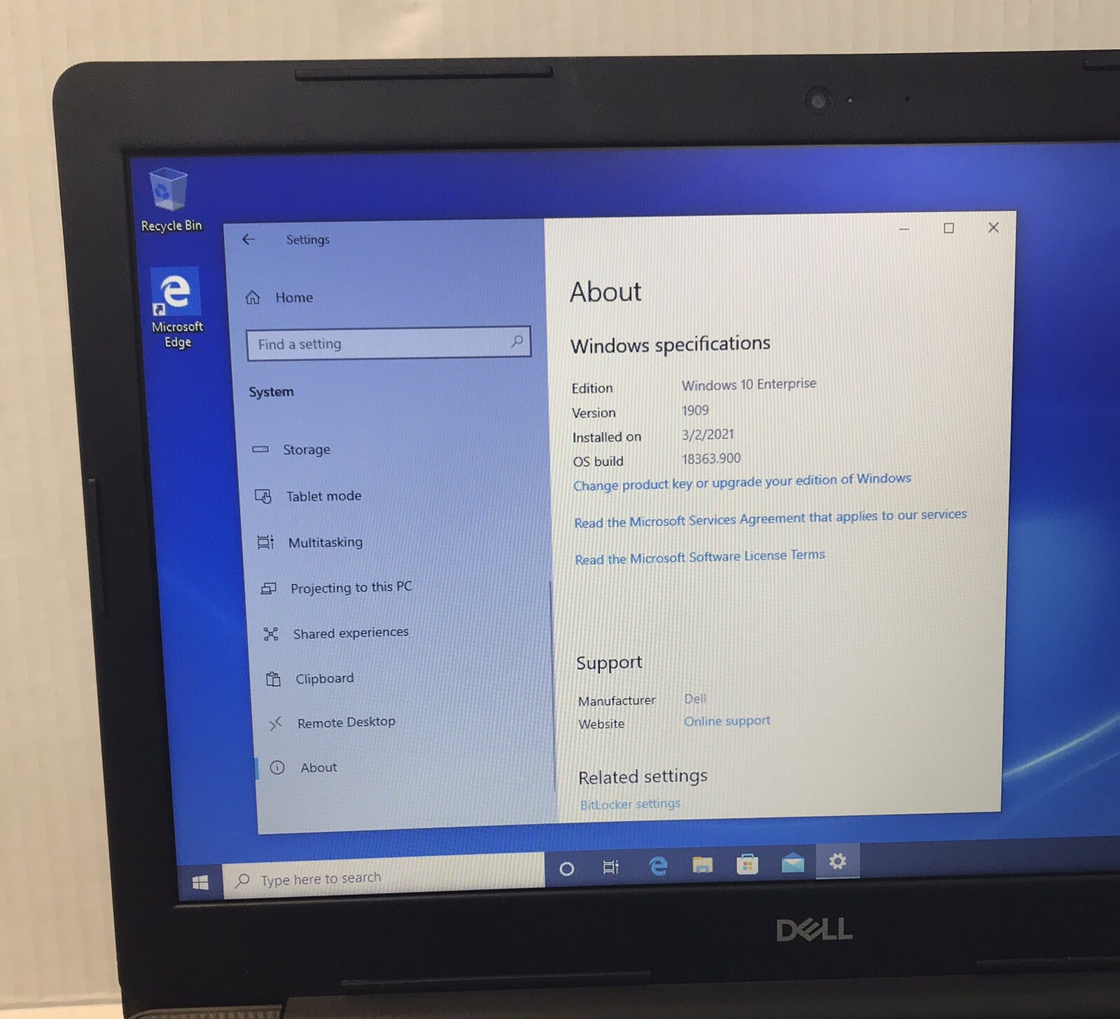 Dell Inspiron 3593 i3-1005G1 3.4GHz 8GB RAM 128GB SSD 15.6" Win 10 gallery