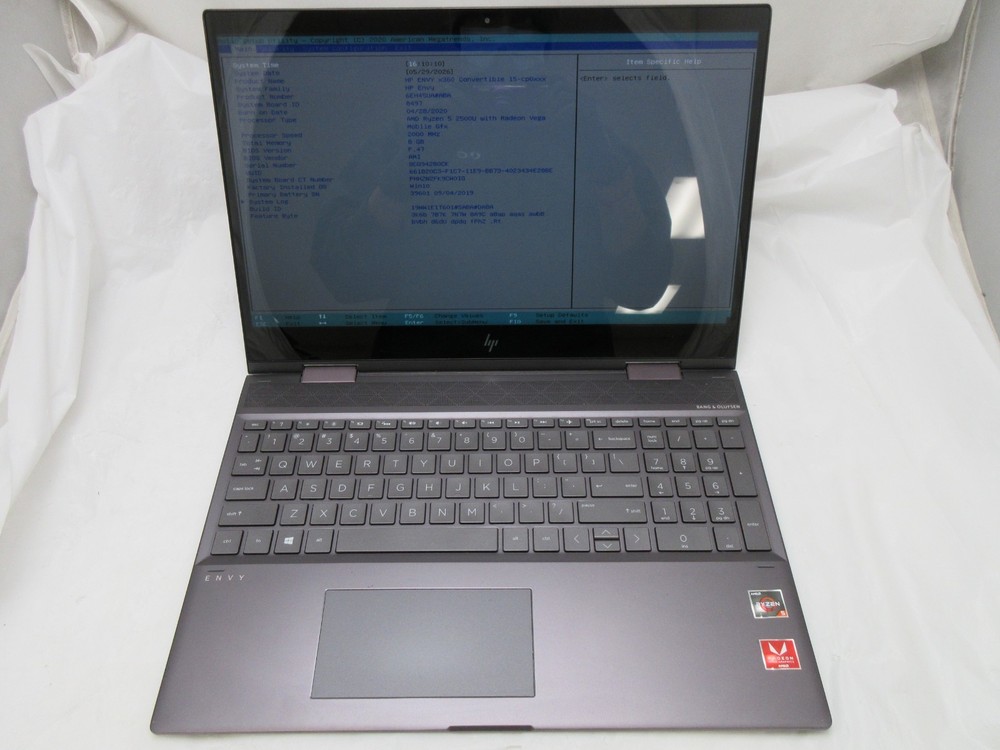 HP ENVY X360 15-CP0053CL 15.6": Ryzen 5 2500U : 8GB RAM : 256GB SSD : Grade B