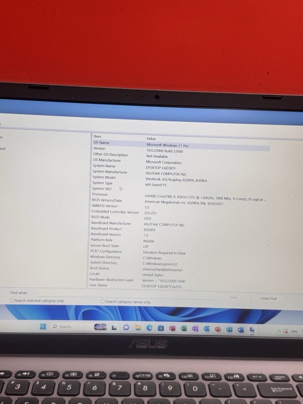 asus vivobook 15.4” X509FA 8th i5 1.6GHz-8GBRAN-256GBSSD Windows11pro gallery