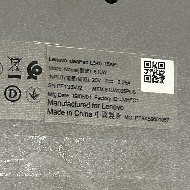 LENOVO IDEAPAD L340 AMD RYZEN 3 8GB RAM NO HD gallery