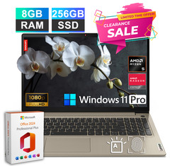 New Lenovo IdeaPad Laptop 15 6-Core Ryzen 5 8GB RAM 256GB SSD Backlit Office Pro